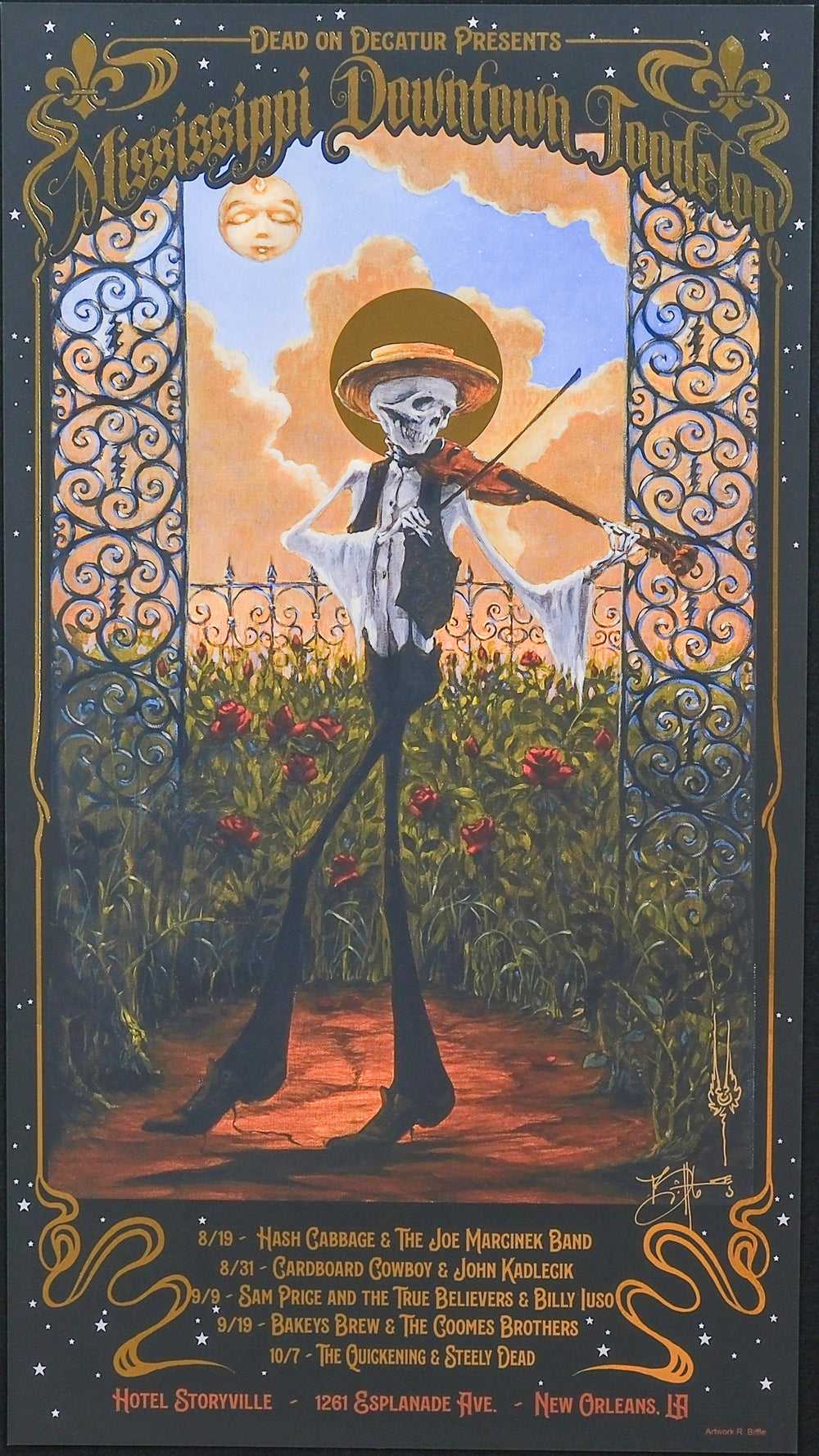 stanley mouse poster with skeleton with violin