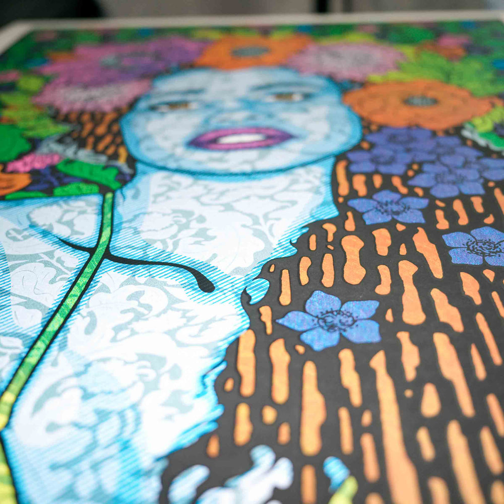 close up of chuck sperry poster with woman