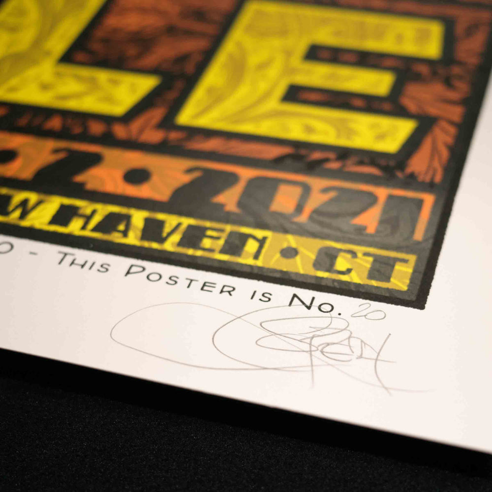 close up of chuck sperry poster with artist signature