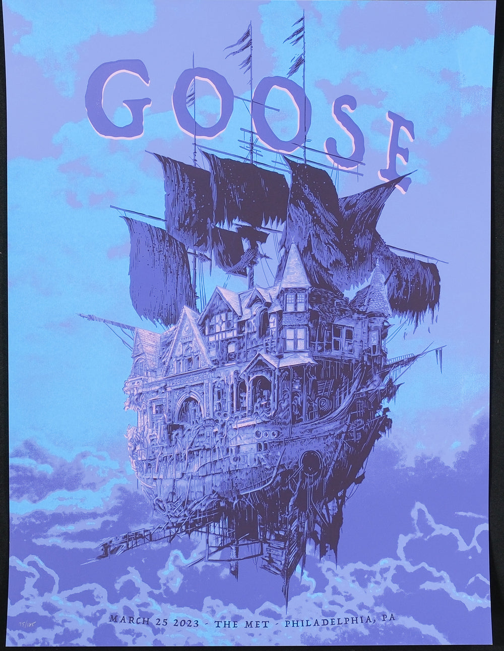 daniel danger poster with blue background and ship
