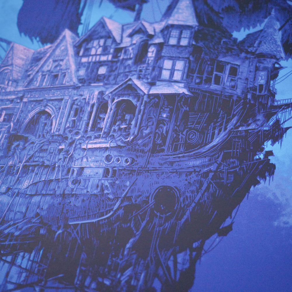 close up of daniel danger poster with ship