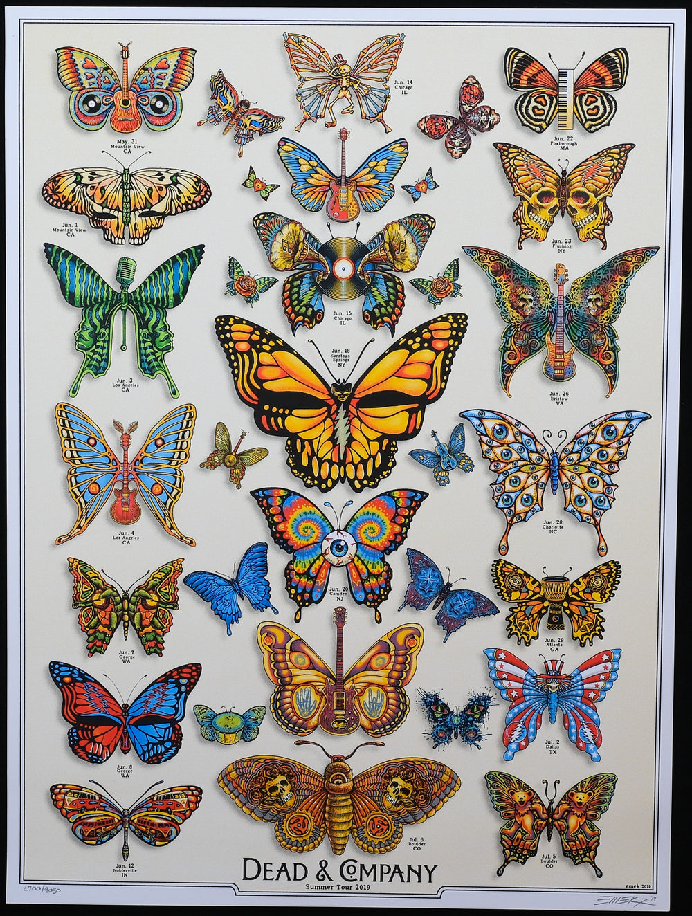 emek dead and company poster with butterflies