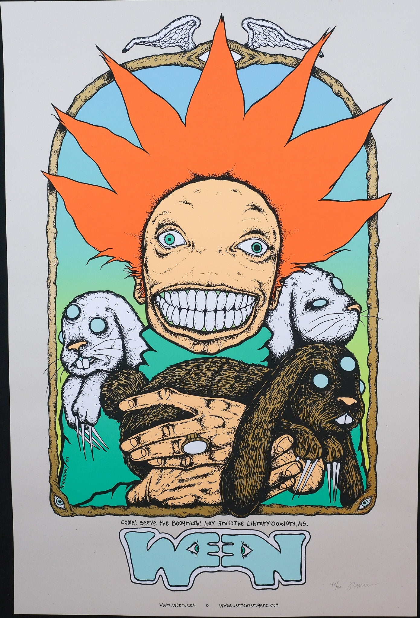 Jermaine Rogers Ween 2007 Oxford Mississippi Concert Poster – Rare