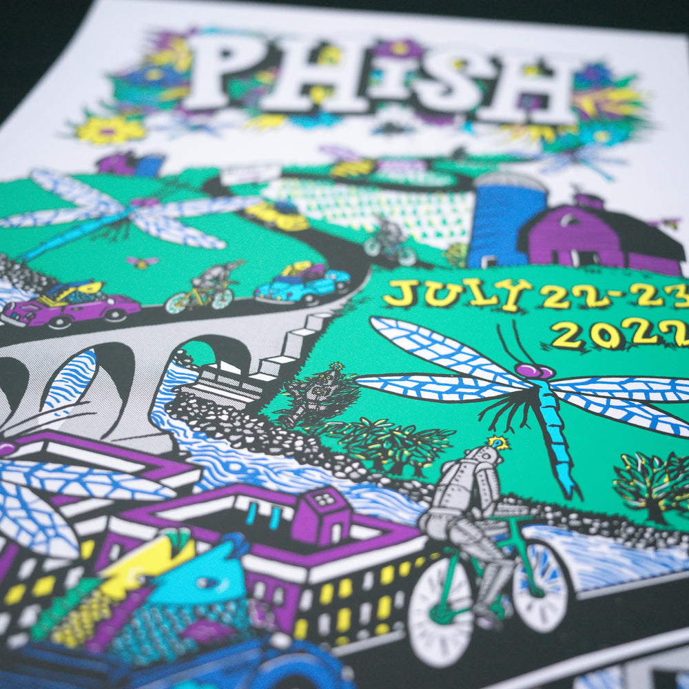 close up of jim pollock phish concert poster