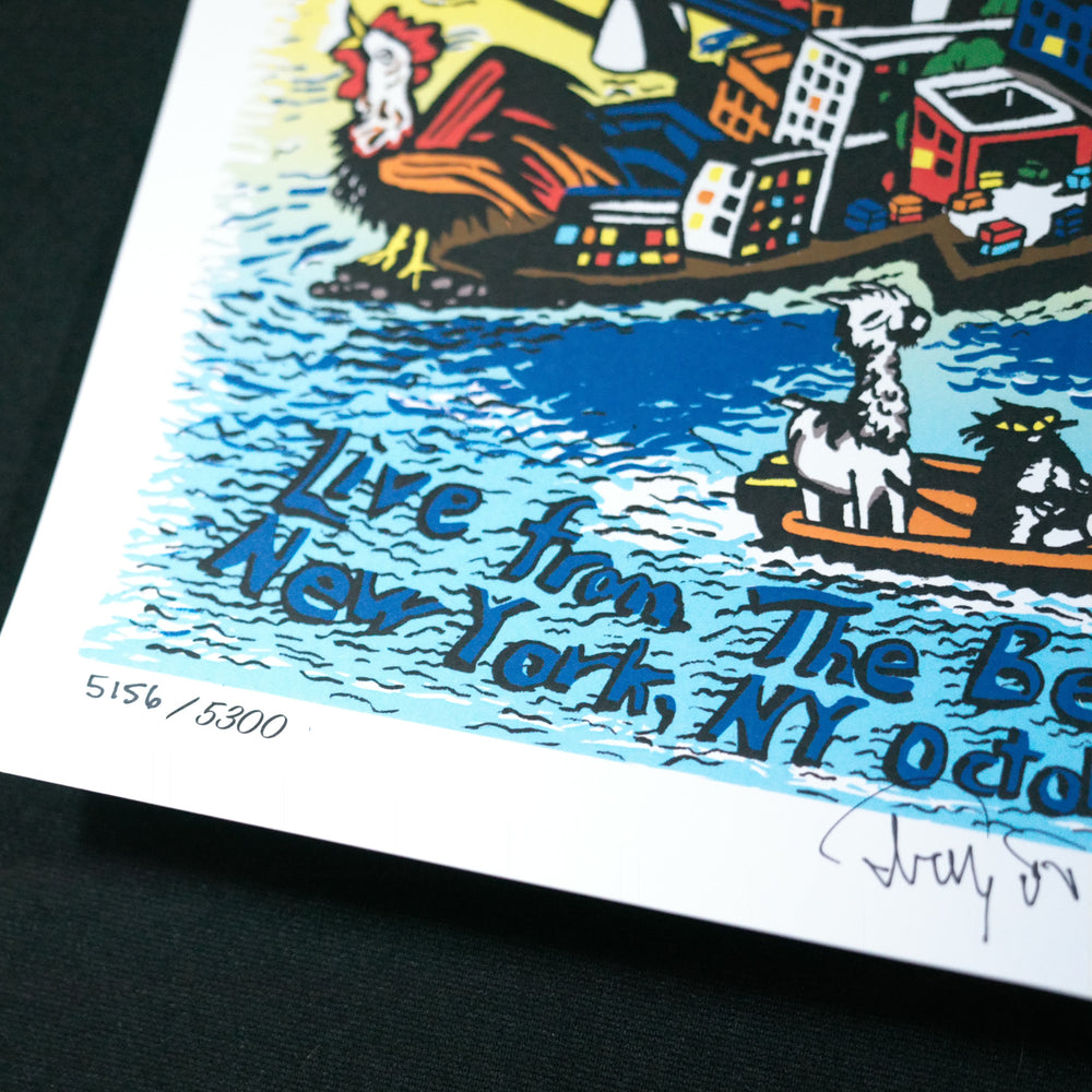 close up of jim pollock trey anastasio concert poster