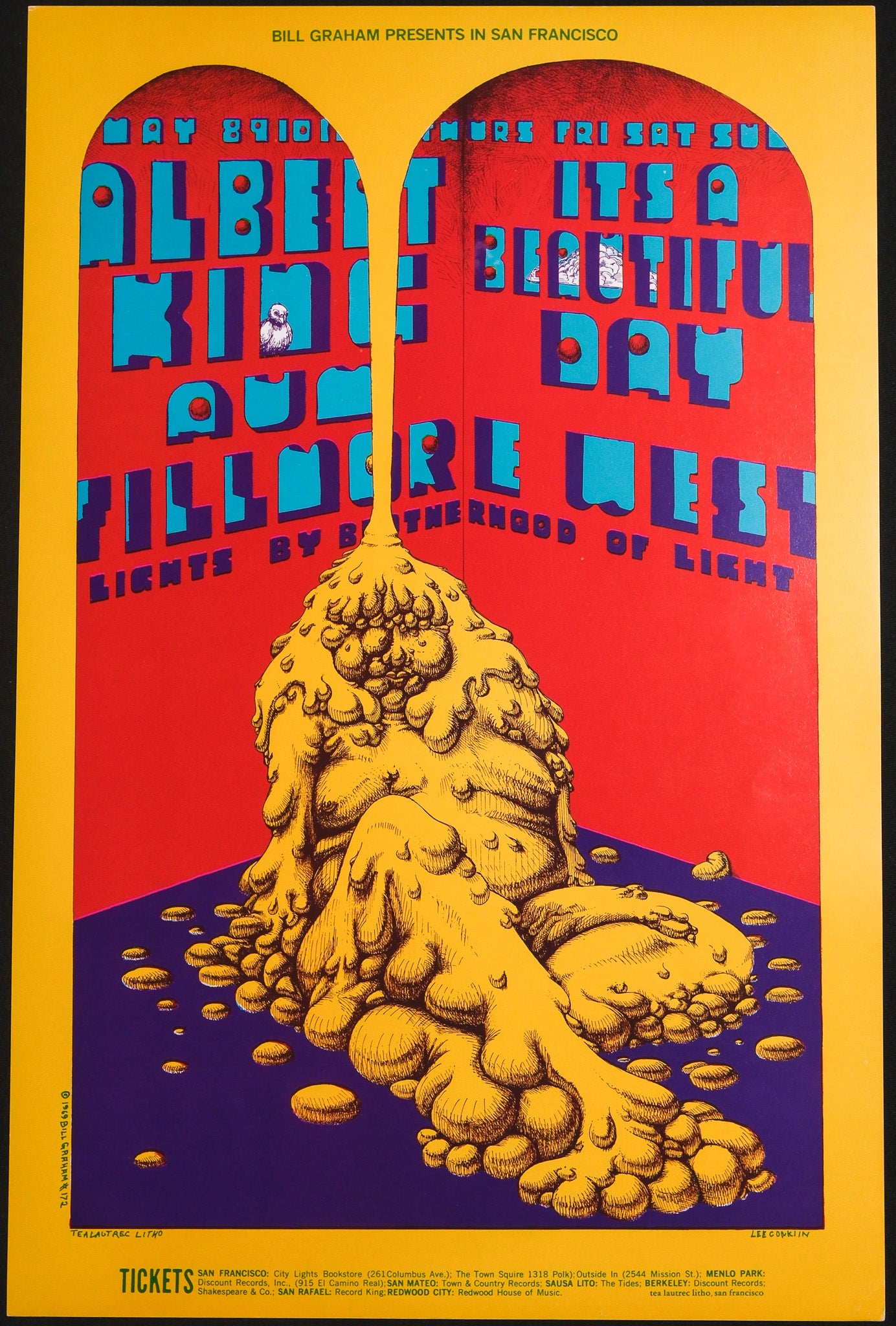 Lee Conklin Albert King 1969 San Francisco Bg-172 Concert Poster – Rare 