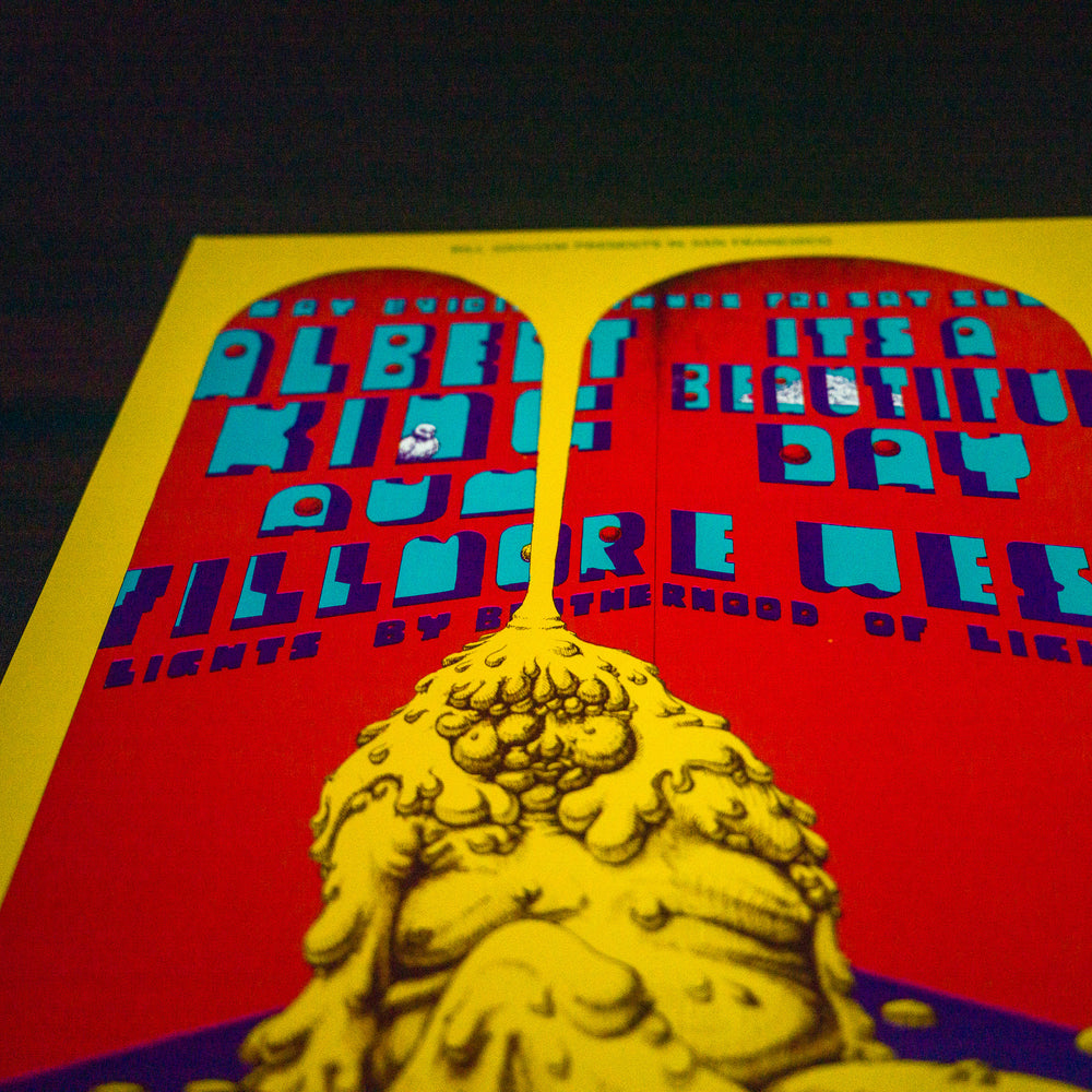 close up of lee conklin albert king concert poster