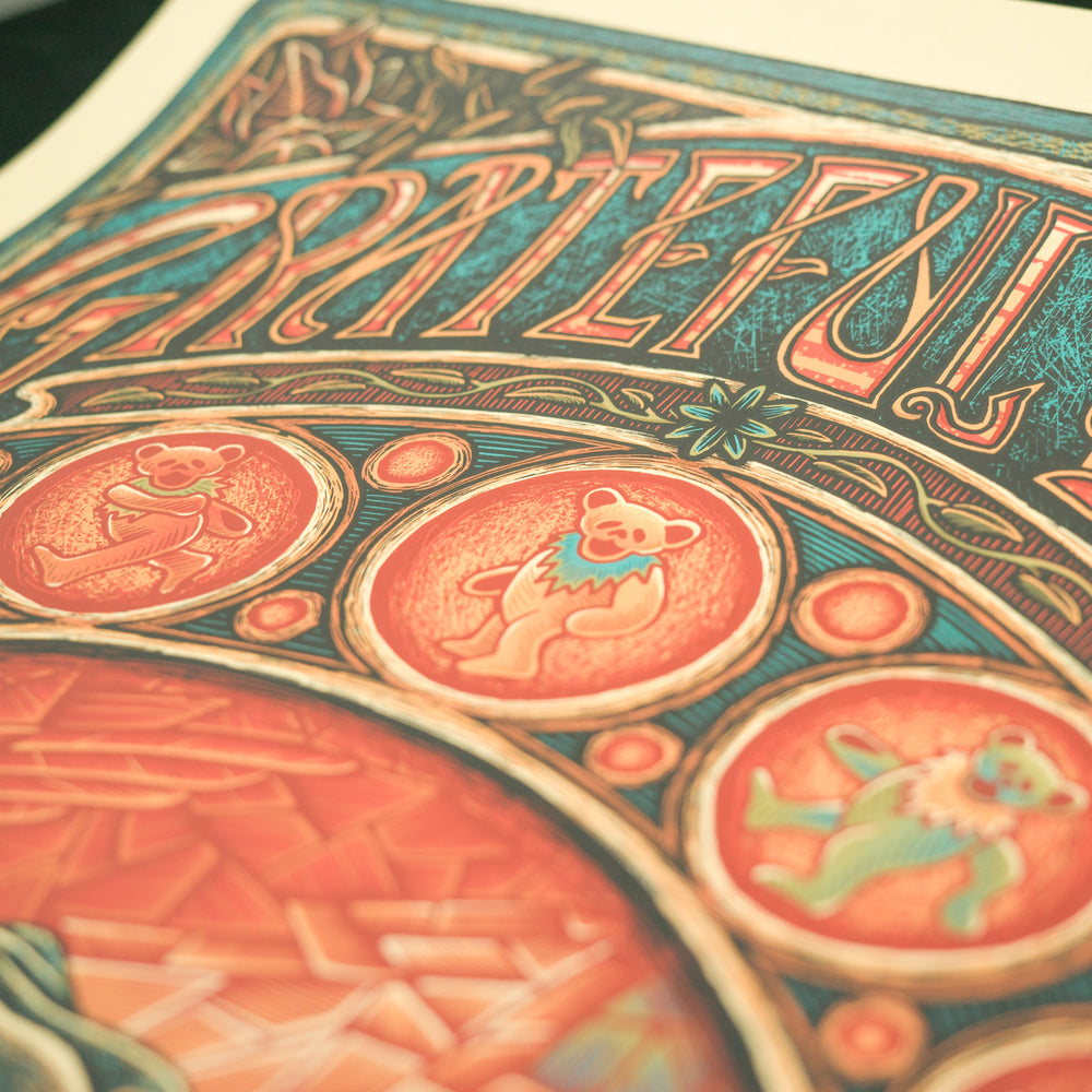 close up of luke martin grateful dead poster