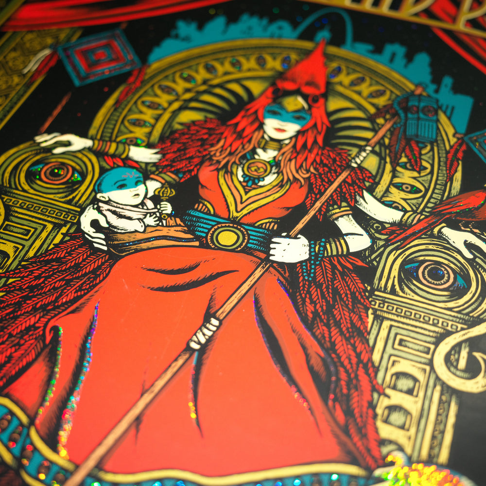 close up of matt leunig widespread panic concert poster