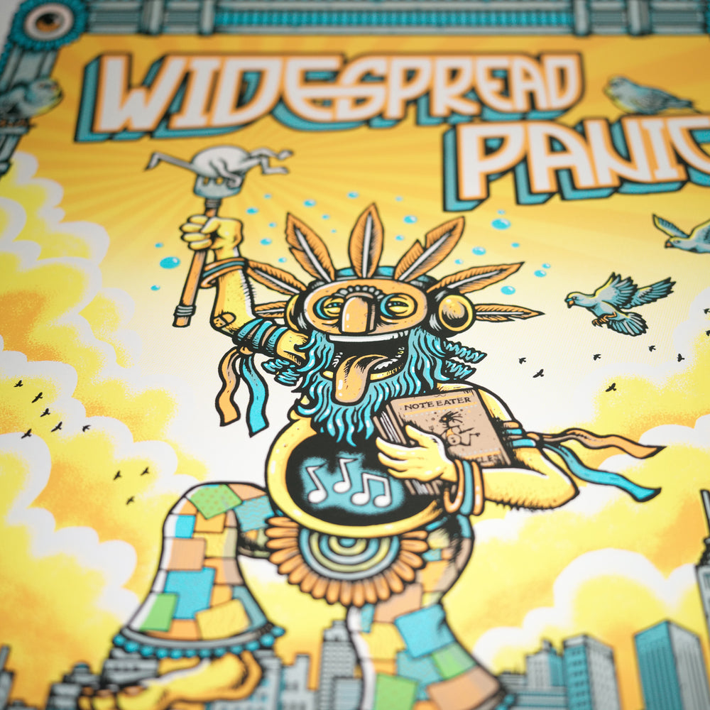 close up of matt leunig widespread panic concert poster