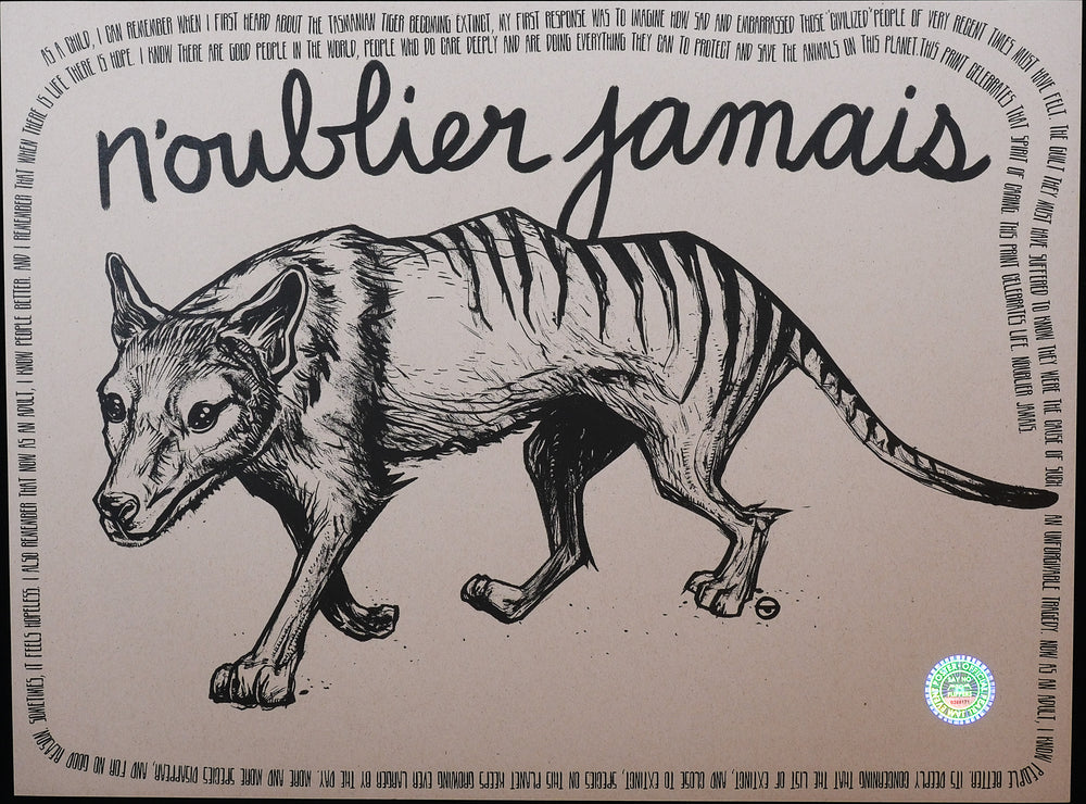 back of MunkOne Pearl Jam 2022 Paris Concert Poster with hyena