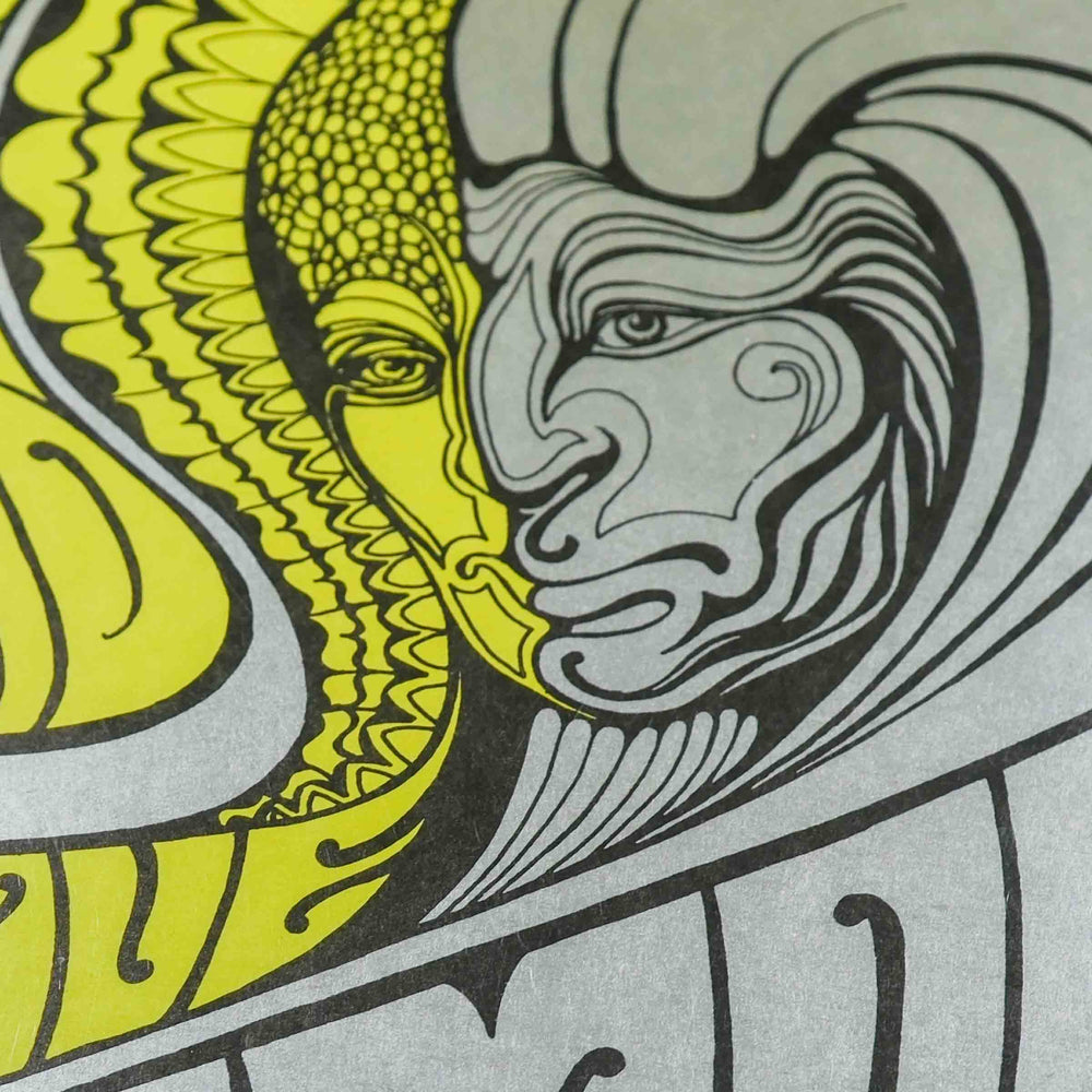 close up of face on rare dead concert poster
