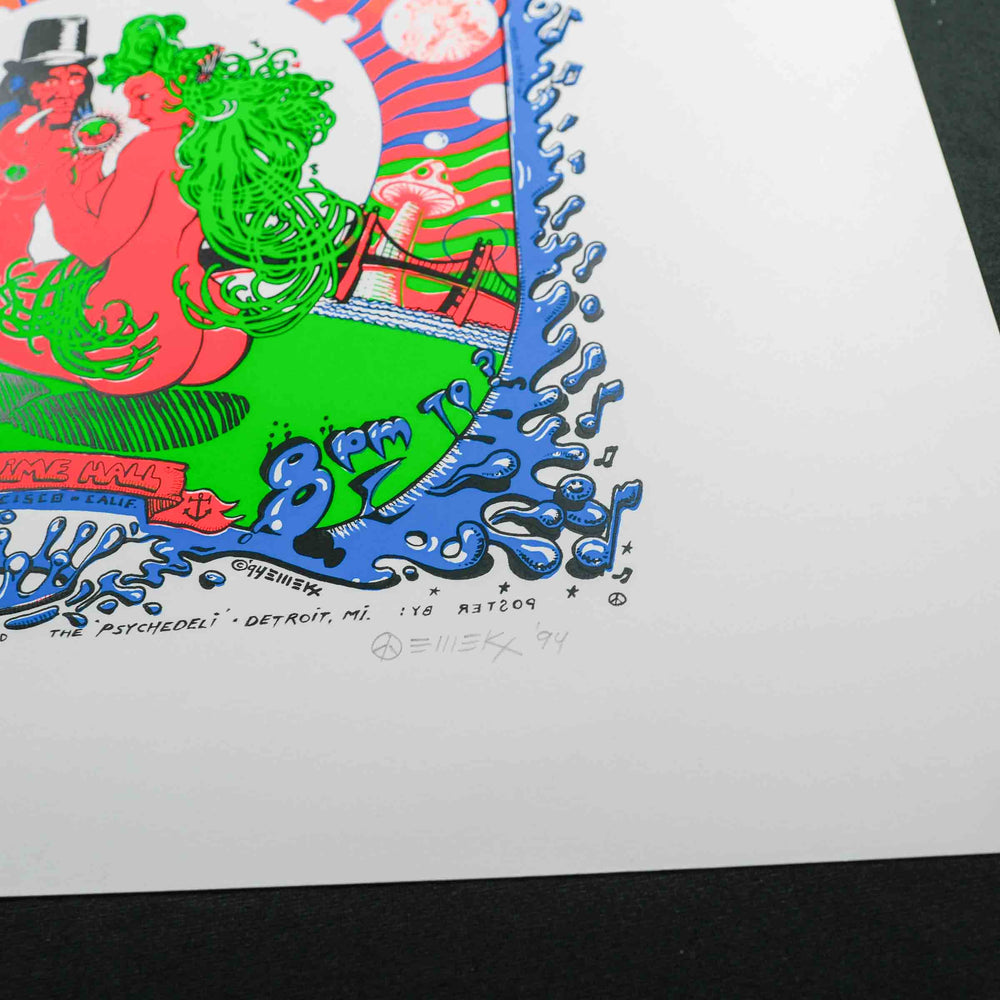 close up of rare dead concert poster