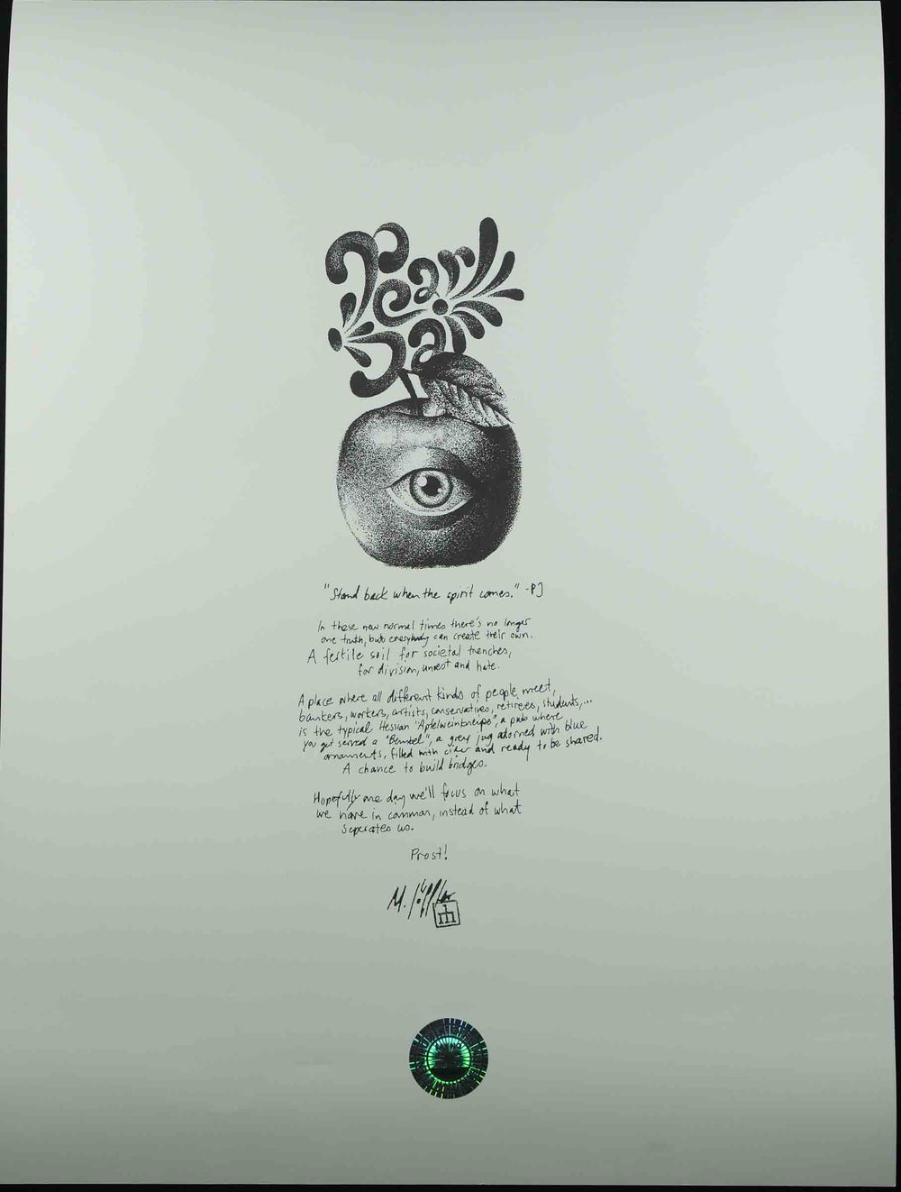 back of Rare Dead Concert Poster with apple