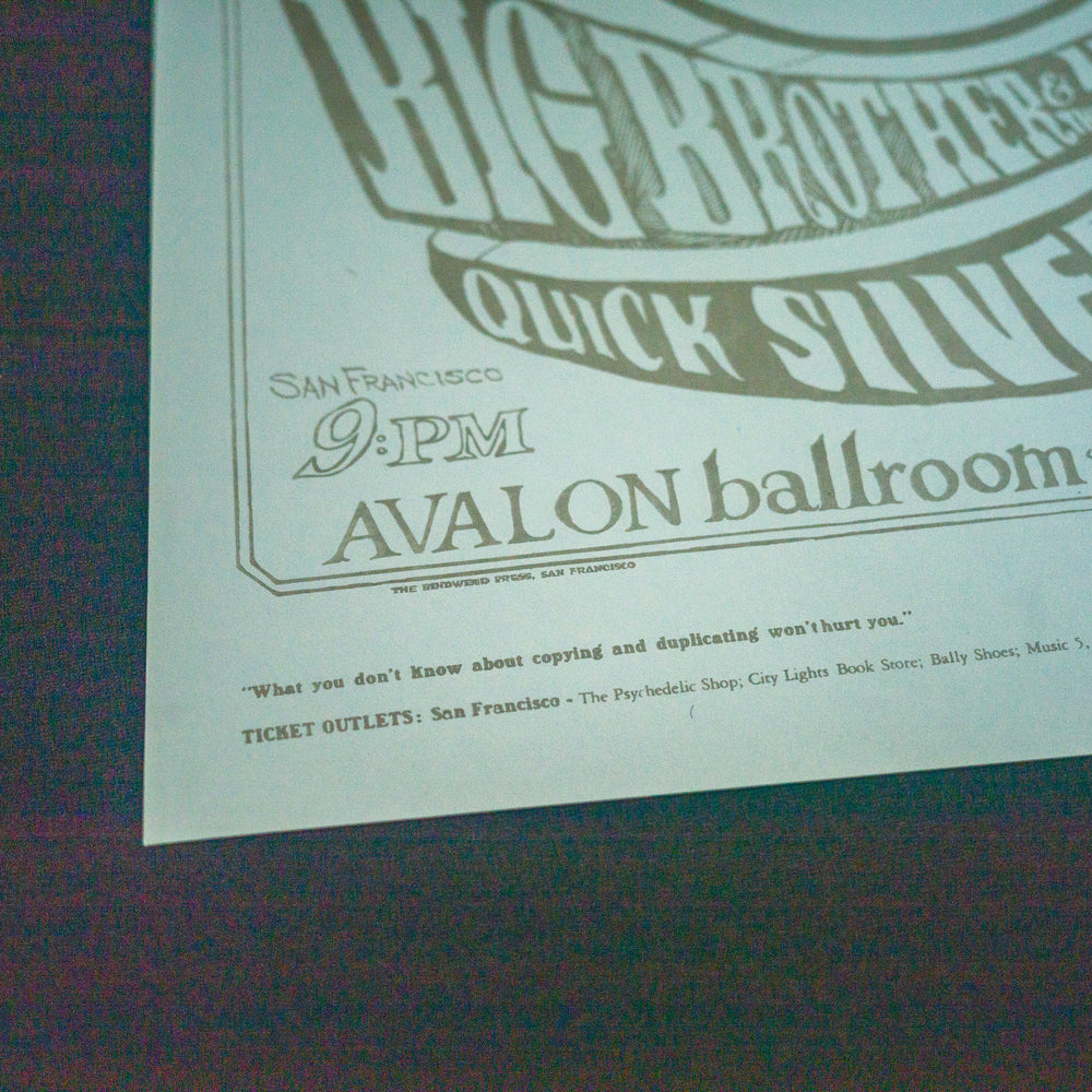 close up of StanleyMouseandAltonKelleyQuicksilver1966SanFranciscoConcertPoster with concert time
