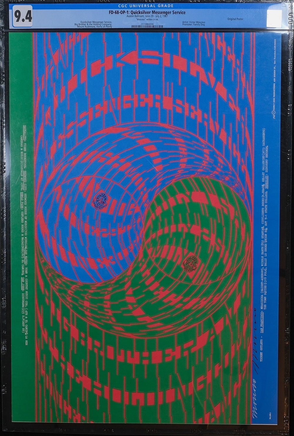 VictorMoscosoQuicksilver1967AvalonBallroomConcertPoster