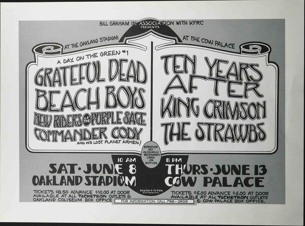 Randy Tuten Grateful Dead and Beach Boys 1974 Concert Poster