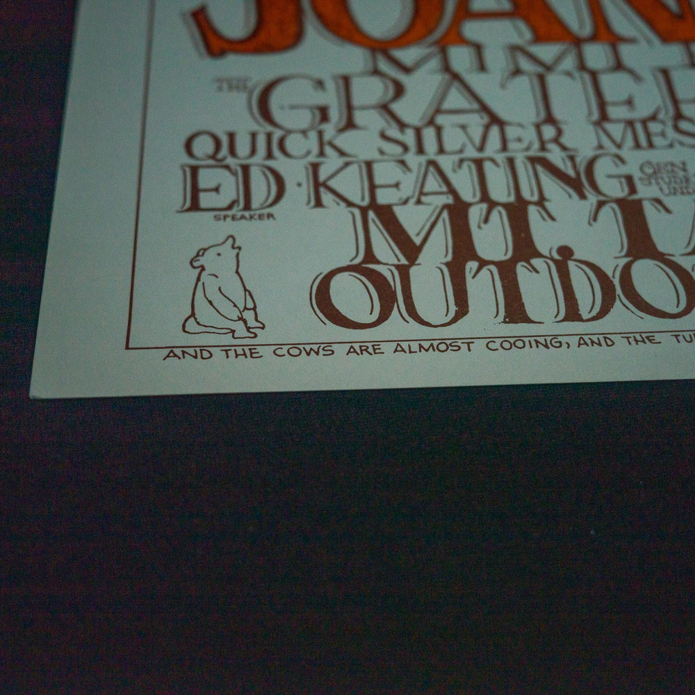 Stanley Mouse and Alton Kelley Joan Baez Peace 1966 San Francisco AOR 2..325 Concert Poster