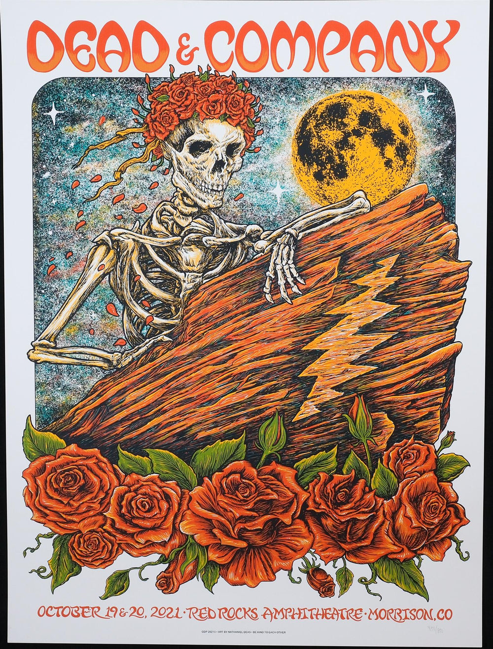 Nathaniel Deas Dead and Company 2021 Red Rocks Concert Poster