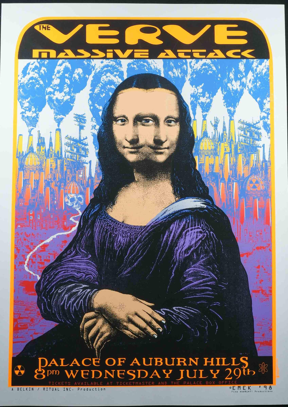 Emek The Verve 1998 Detroit Concert Poster