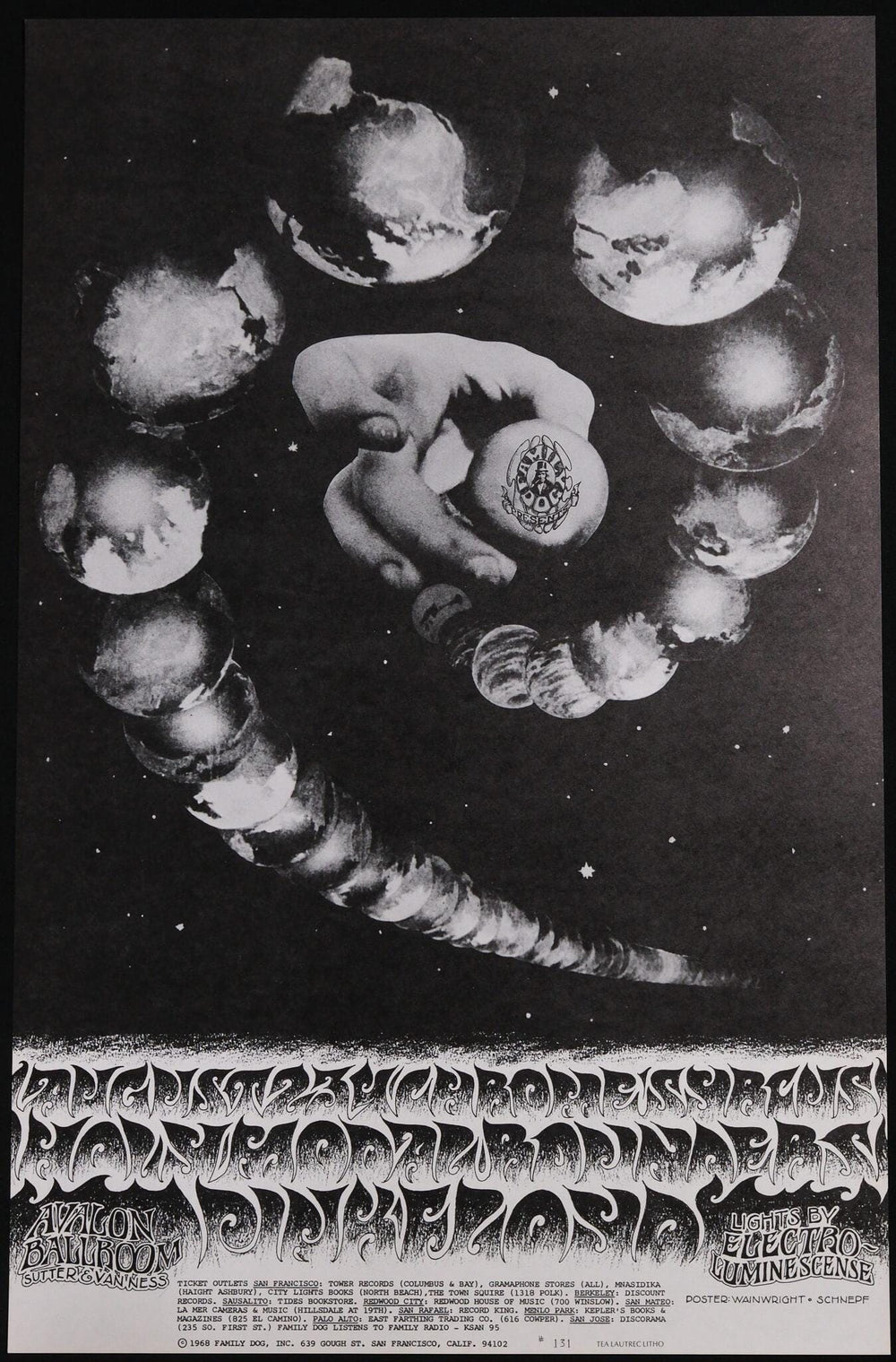 Jerry Wainwright and Bob Schnepf Pink Floyd 1968 Original 1st Printing Concert Poster