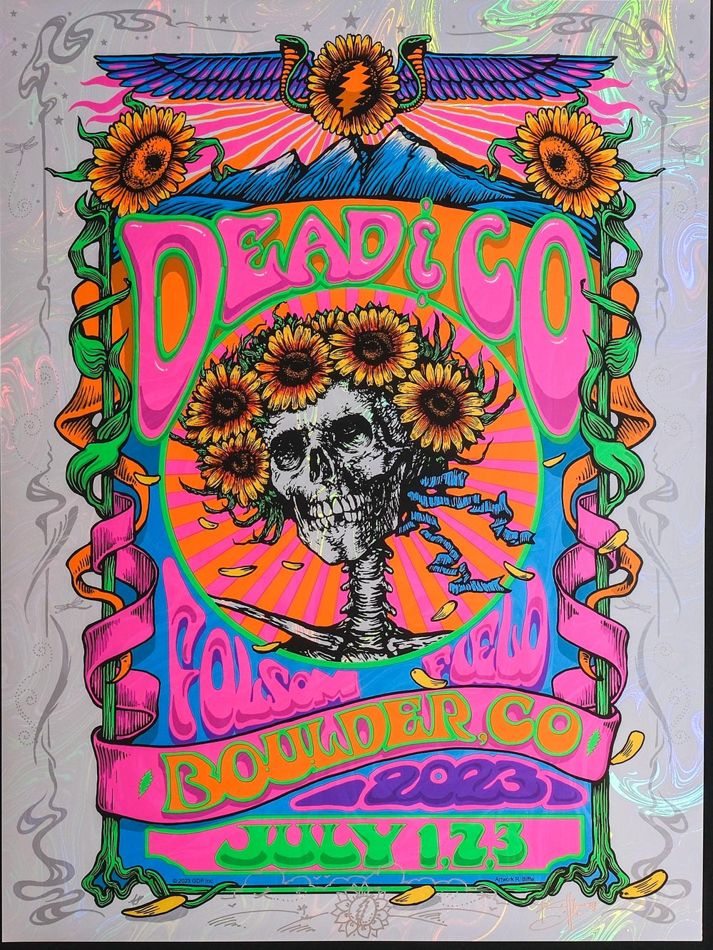 Richard Biffle Dead and Company 2023 Boulder Lava Foil Concert Poster
