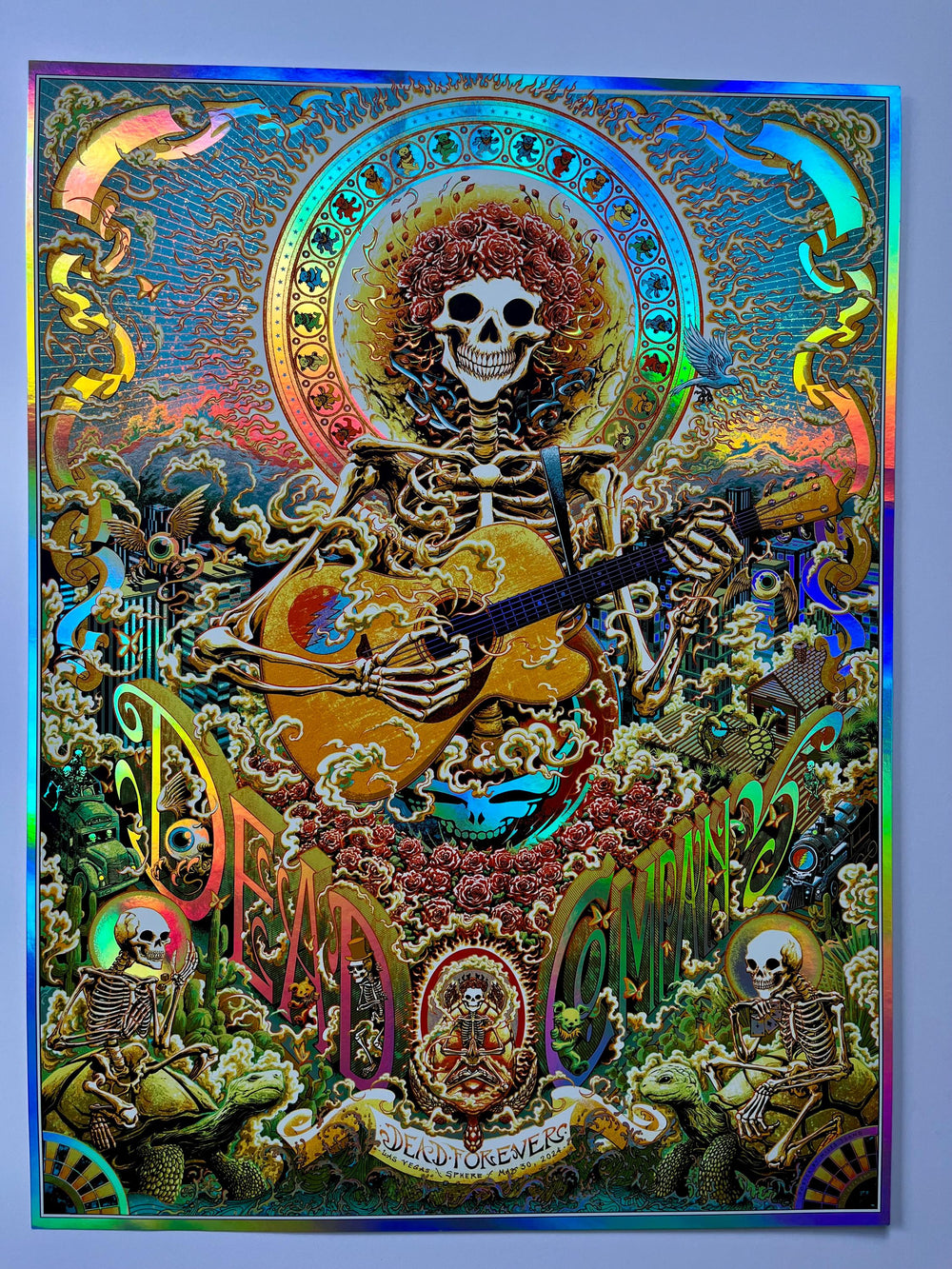 Dead & Company Poster – “Dead Forever” Rainbow Foil Artist Proof – Final Tour at The Sphere – May 2024 – by Miles Tsang