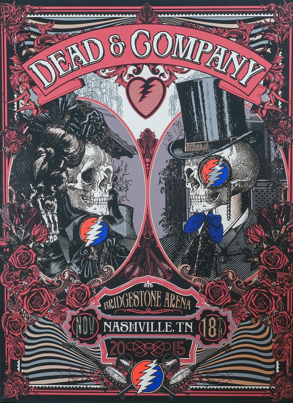 stanley mouse dead and company poster with two skulls