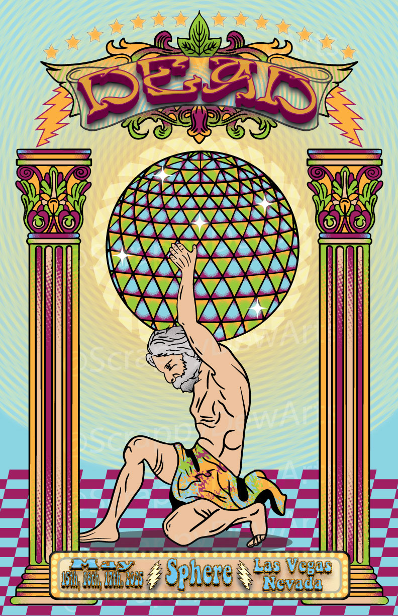 Scrappy Dew Bob Weir 2025  Las Vegas Sphere Poster Print