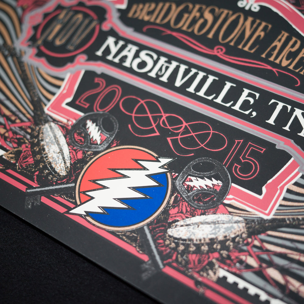 close up of stanley mouse dead and company poster with lightning bolt 