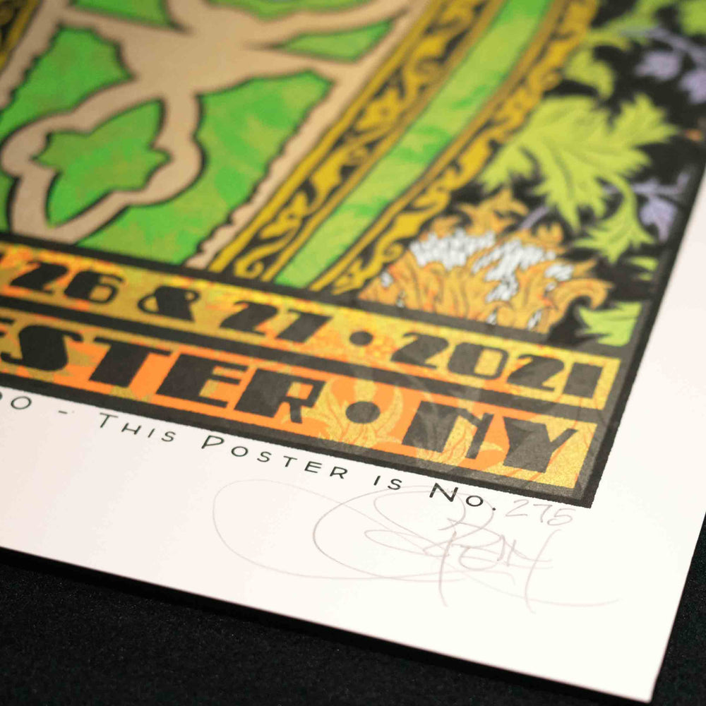 close up of chuck sperry poster with artist signature