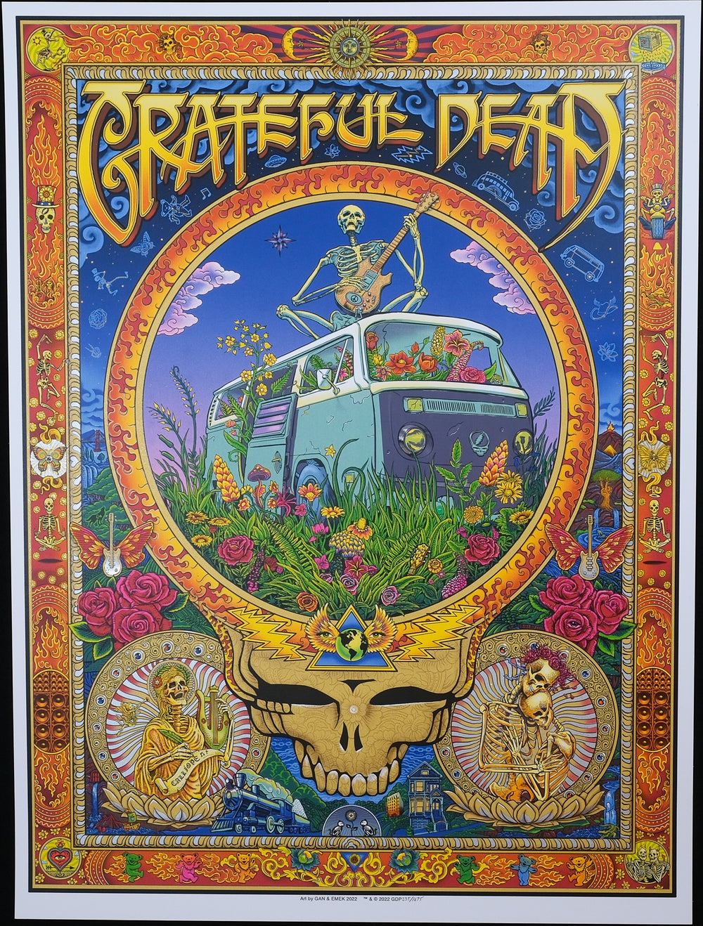 Grateful dead poster with skull 