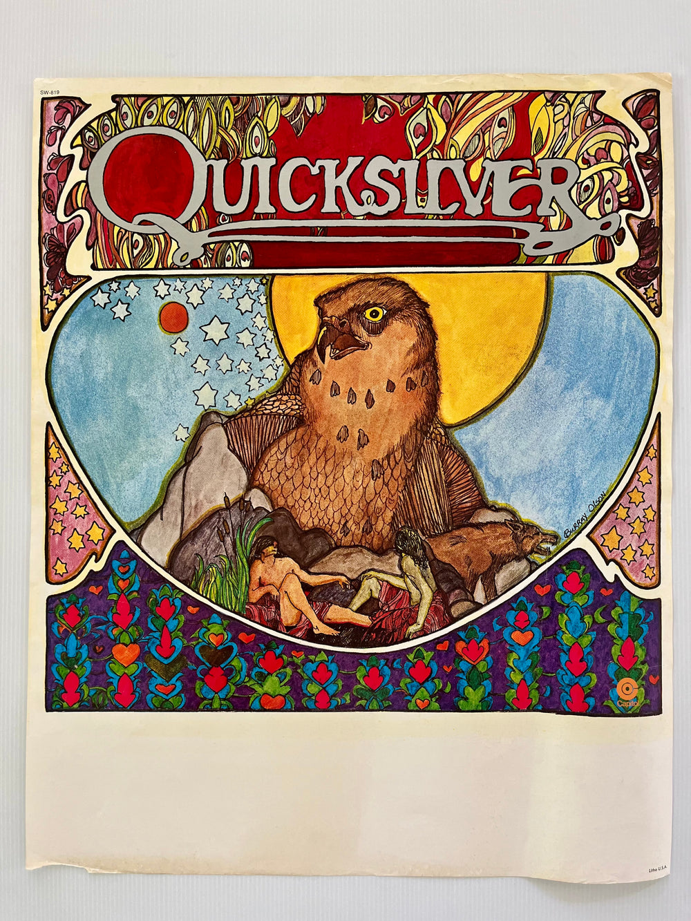 Quicksilver Messenger Service 1971 Capitol SW-819 Original Promo Poster Ruby Ray Odom