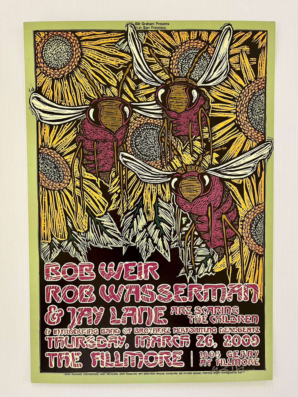 Bob Weir Rob Wasserman Jay Lane 2009 Fillmore NF-1001 Original Gary Houston Poster