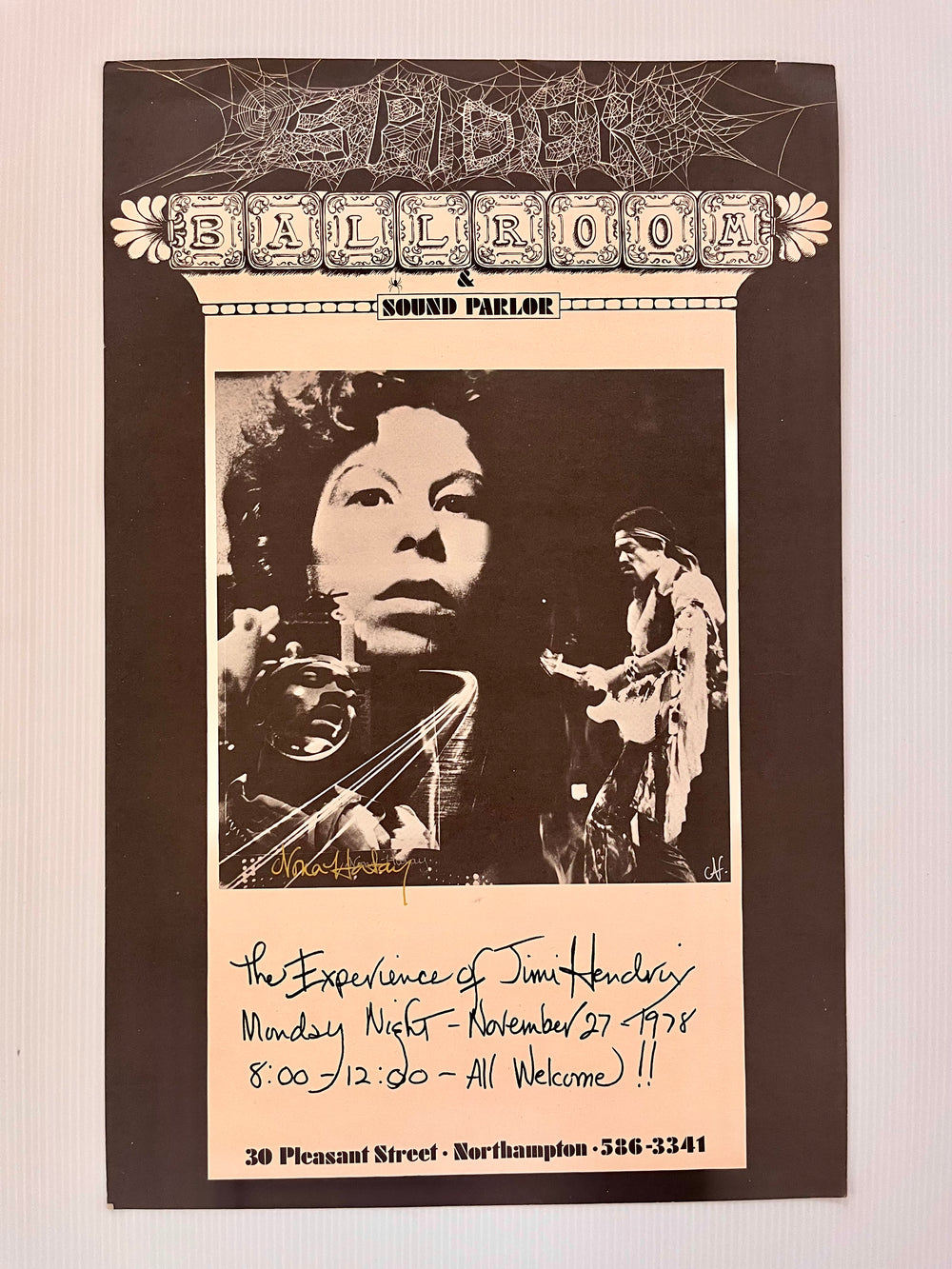 Jimi Hendrix Experience 1978 Spider Ballroom Poster Nona Hatay Northampton MA
