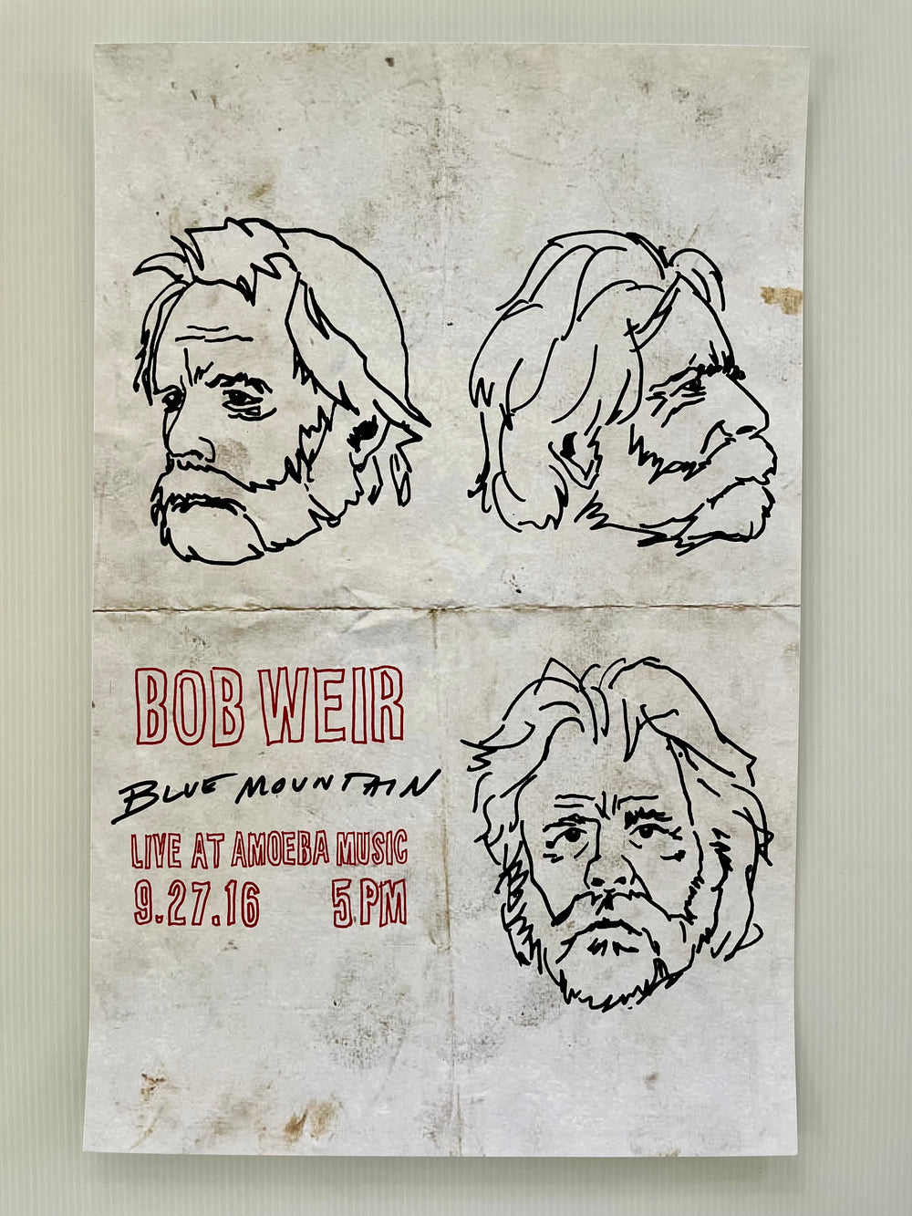 Bob Weir Grateful Dead 2016 Amoeba Music Blue Mountain Limited Edition Concert Poster