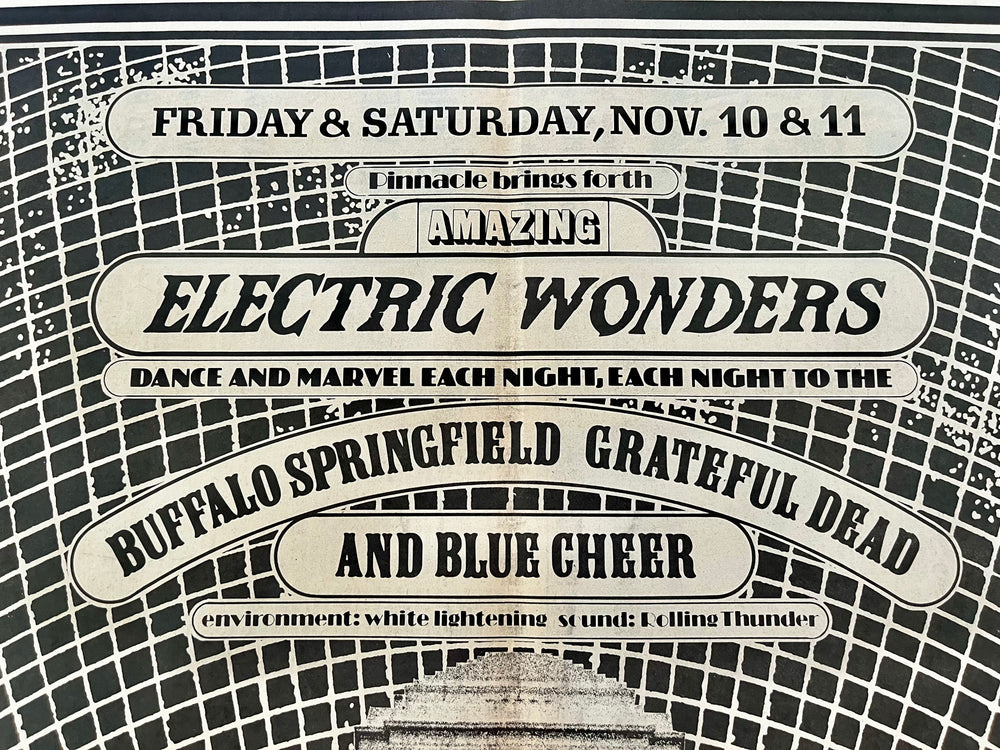 Grateful Dead Buffalo Springfield Blue Cheer 1967 Original Newspaper Ad Shrine Expo