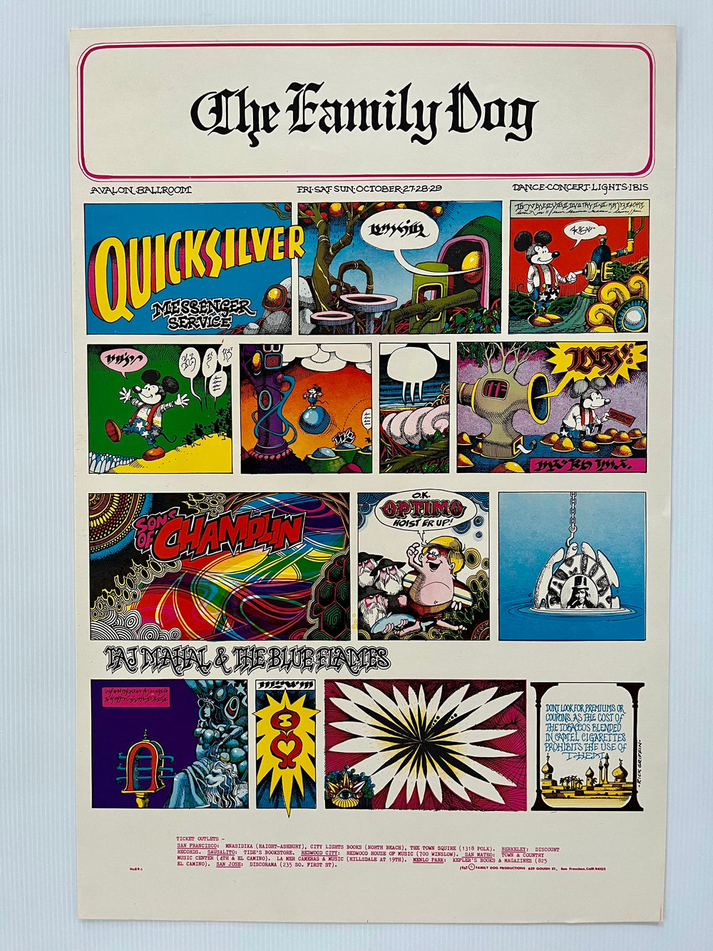 Quicksilver Messenger Service 1967 Avalon FD-89-1 Original 1st Print Rick Griffin Stanley Mouse “Mornin Papa” Poster
