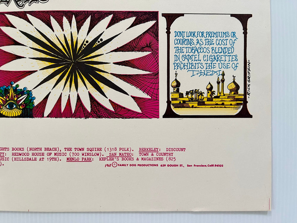 Quicksilver Messenger Service 1967 Avalon FD-89-1 Original 1st Print Rick Griffin Stanley Mouse “Mornin Papa” Poster