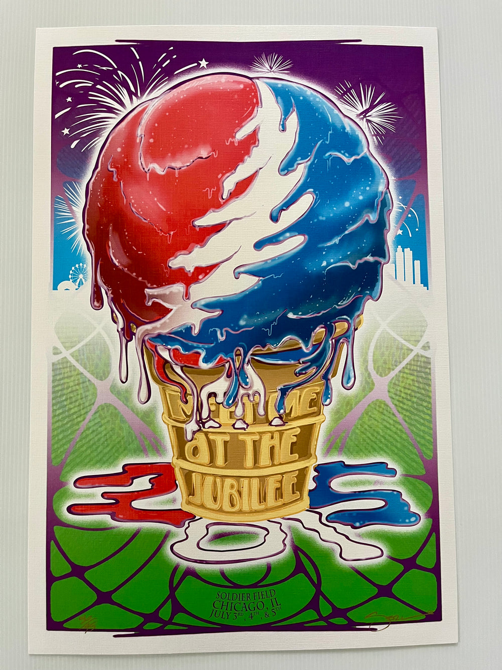 Grateful Dead Fare Thee Well 2015 Chicago Mark Serlo Signed Numbered Poster