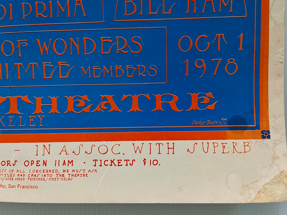1978 Tribal Stomp Greek Theatre Stanley Mouse Family Dog Original Concert Poster
