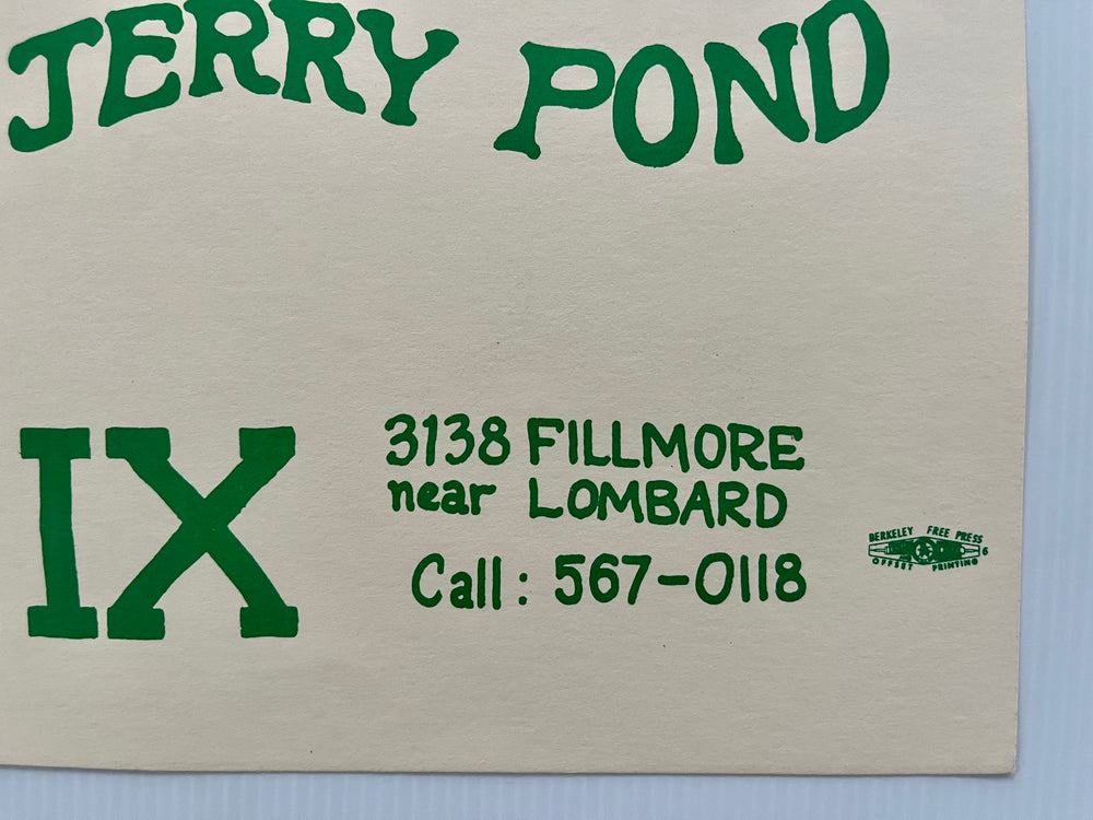 Grateful Dead 1966 Matrix Jerry Pond Concert Poster Reproductio