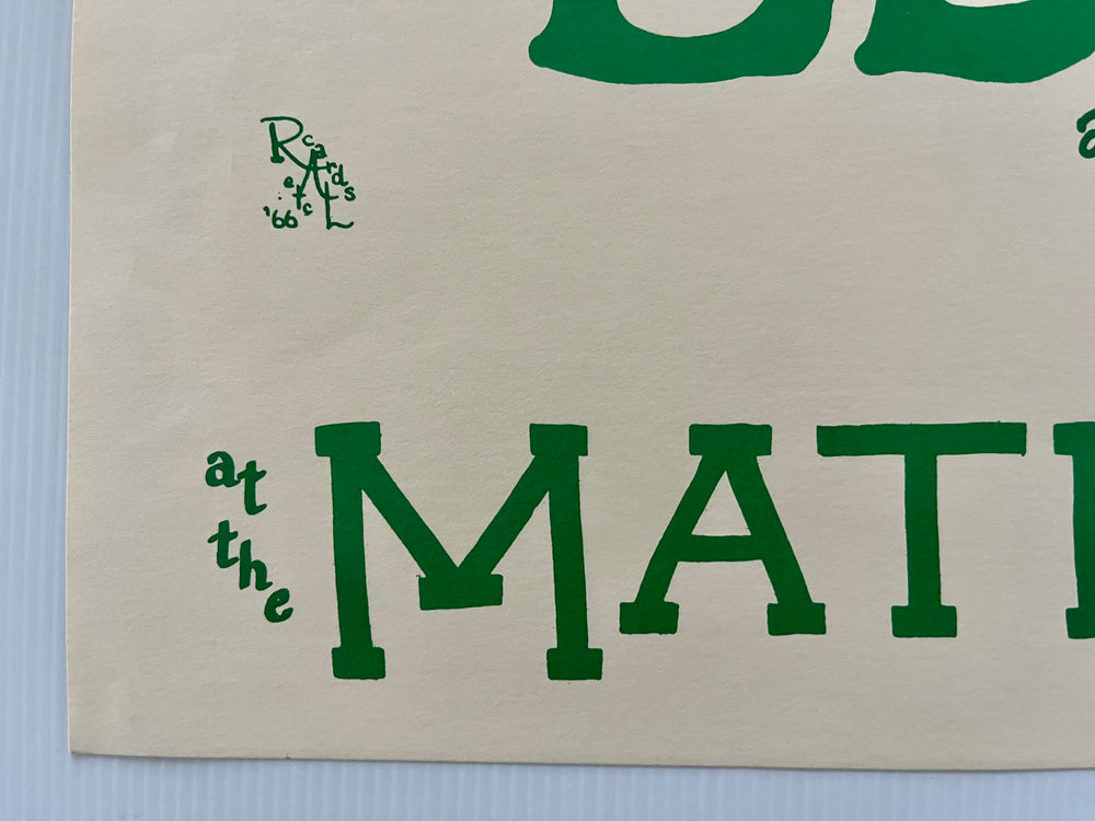 Grateful Dead 1966 Matrix Jerry Pond Concert Poster Reproductio