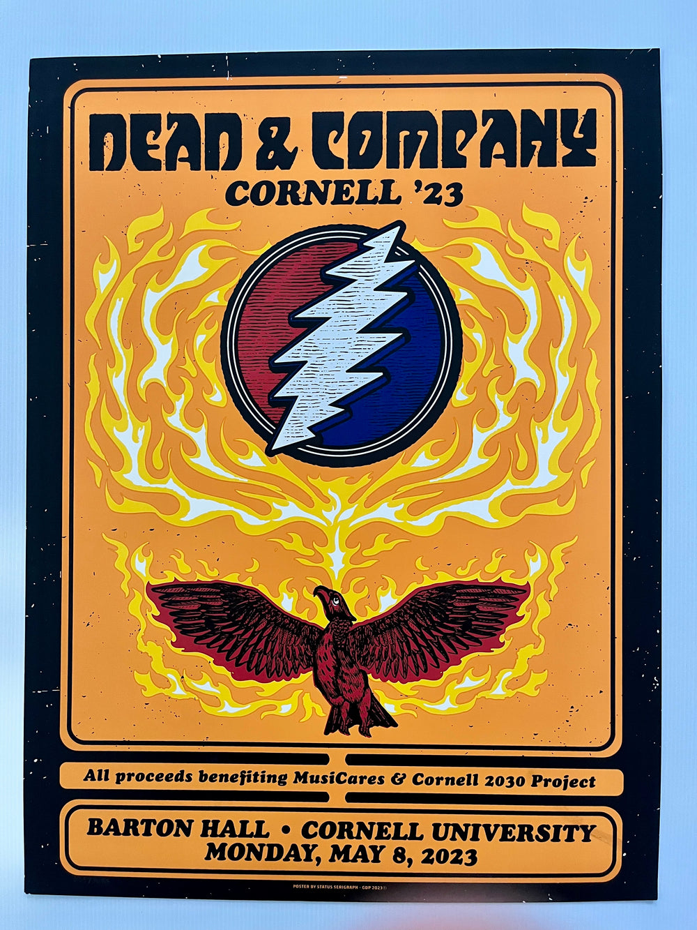 Dead & Company Cornell 2023 Barton Hall Official Status Serigraph Concert Poster Numbered