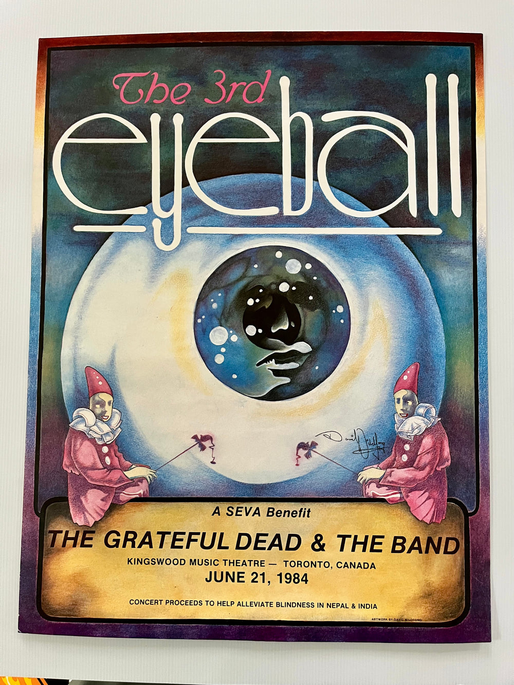 Grateful Dead The Band 1984 3rd Eyeball SEVA Benefit Original Toronto Concert Poster