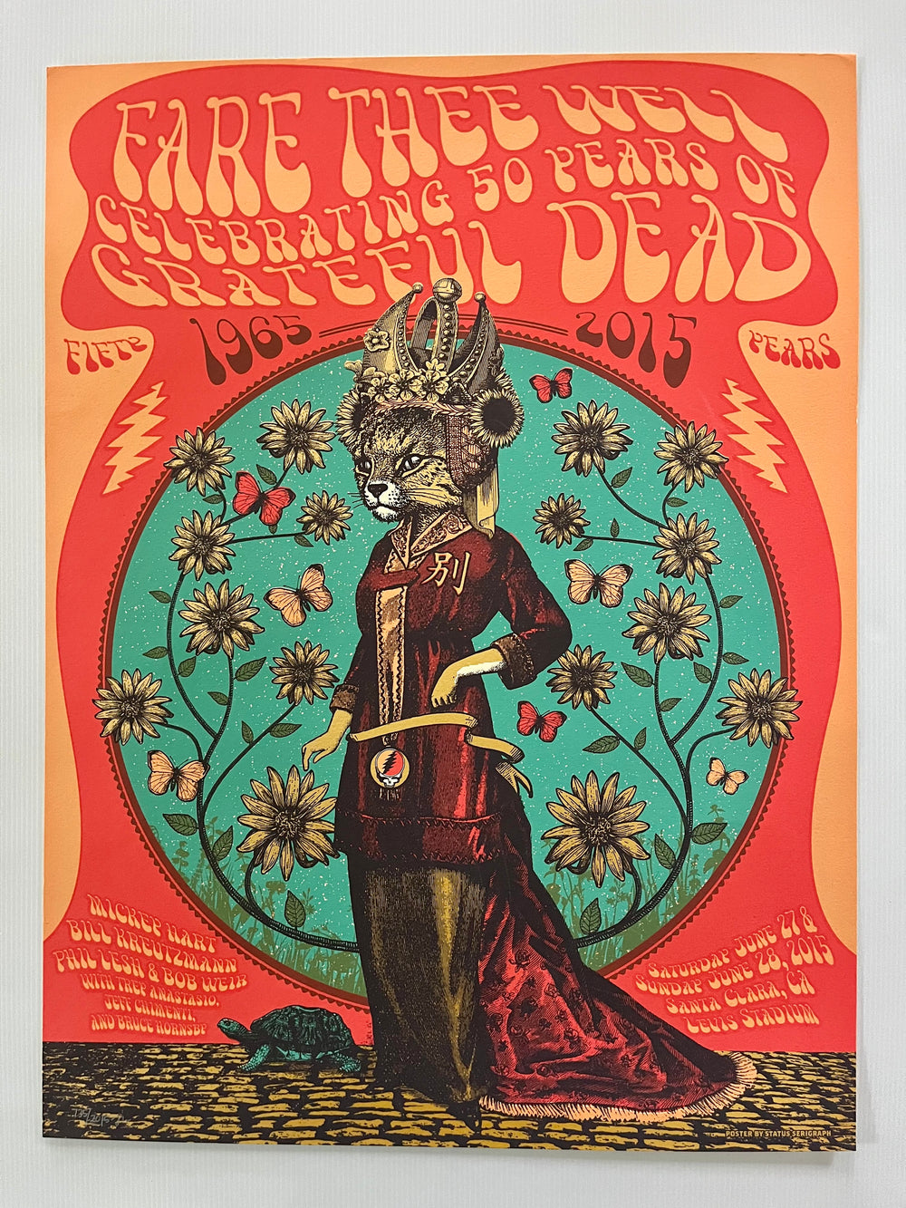 Grateful Dead Fare Thee Well 2015 Santa Clara Signed Numbered Status Serigraph Poster