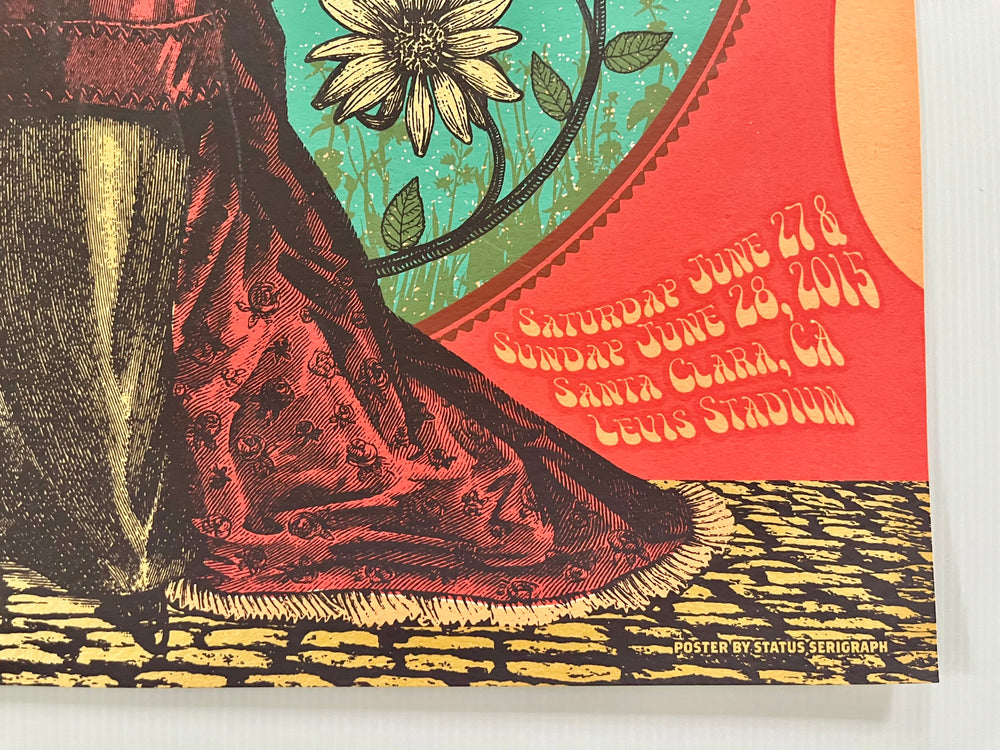Grateful Dead Fare Thee Well 2015 Santa Clara Signed Numbered Status Serigraph Poster