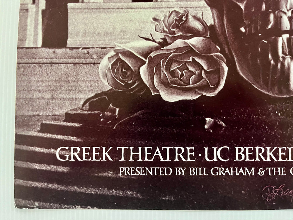 Grateful Dead 1981 Greek Theatre Berkeley Original Daniel Ziegler Skull Roses Concert Poster