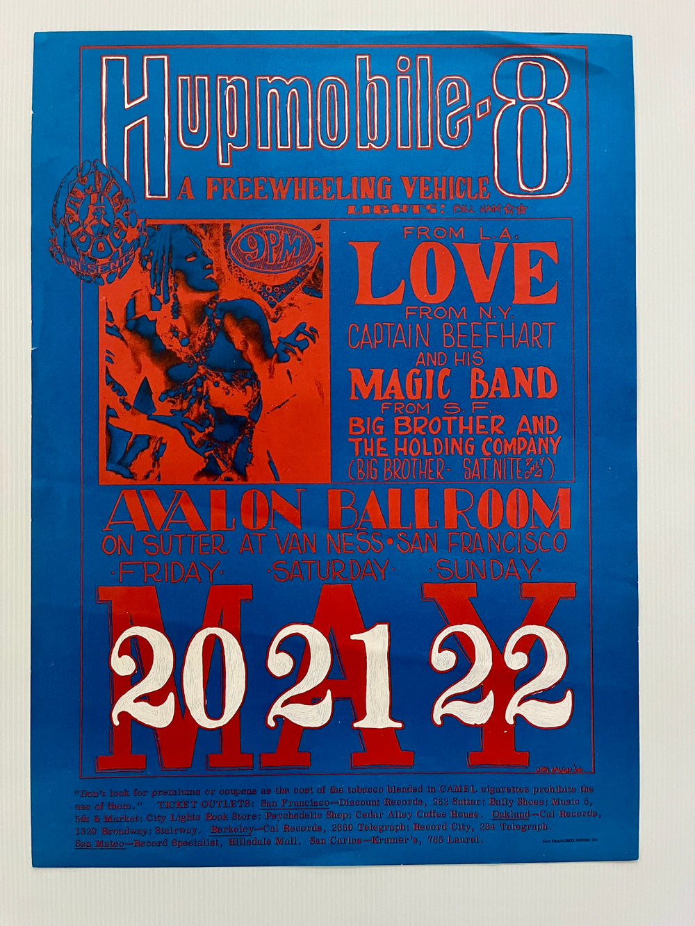 Love Captain Beefheart Big Brother Avalon FD-9 Wes Wilson San Francisco Poster Co Reprint