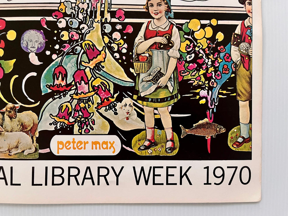 Peter Max Reading Is For Everybody National Library Week 1970 Vintage Poster
